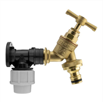 AP Supplies Wall Flange Kit 20mm MdpeBrass Garden Tap 1/2" Snap On from B&Q