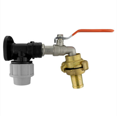 AP Supplies Wall Flange Kit 20mm Mdpe + Lever Tap + 25mm Barbed Geka Set from B&Q