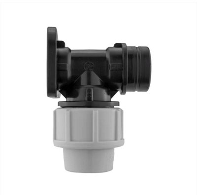 AP Supplies Wall Flange Kit 20mm Mdpe + Lever Valve + 25mm Barbed Geka Set from B&Q