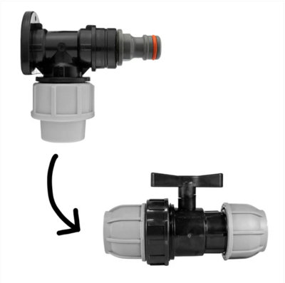 AP Supplies Wall Flange Kit 20mm MdpeSnap-On Male And Inline Valve from B&Q