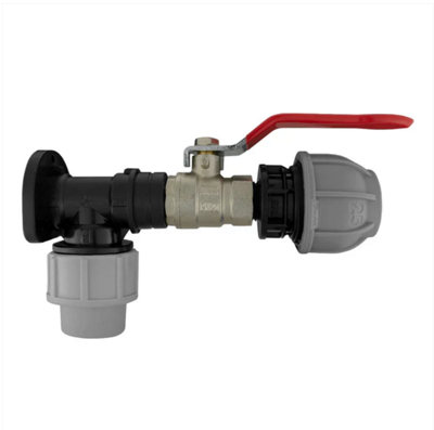 AP Supplies Wall Flange Kit 20mm MdpeLever Valve & 25mm Mdpe Outlet from B&Q