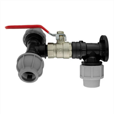 AP Supplies Wall Flange Kit 20mm MdpeLever Valve & 25mm Mdpe Tee Outlet from B&Q