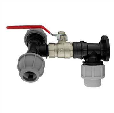 AP Supplies Wall Flange Kit 20mm MdpeLever Valve & 20mm Mdpe Tee Outlet from B&Q