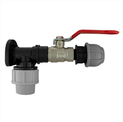 AP Supplies Wall Flange Kit 20mm MdpeLever Valve & 20mm Mdpe Outlet from B&Q