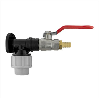AP Supplies Wall Flange Kit 20mm MdpeLever Valve 1/2" Barb from B&Q