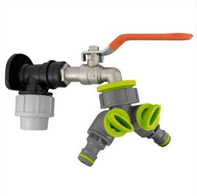 AP Supplies Wall Flange Kit 20mm MdpeLever Tap & Two Way Splitter from B&Q