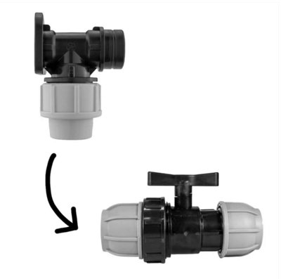 AP Supplies Wall Flange Kit 20mm Mdpe With In-Line Valve from B&Q
