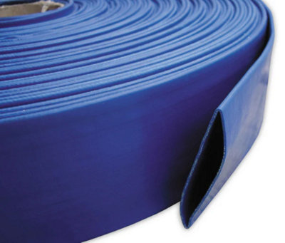 AP Supplies 50 MetersLay Flat 1.25" / 32mm Water Discharge Aqua Hose Pipe Pump Irrigation Pvc 2-6 Bar from B&Q