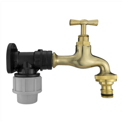 AP Supplies Wall Flange Kit 20mm MdpePolished Brass Bib Tap With Snap On from B&Q
