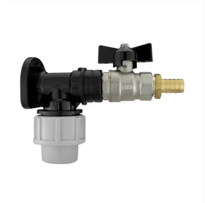 AP Supplies Wall Flange Kit 20mm MdpeBib Valve + Brass 13mm Barb from B&Q