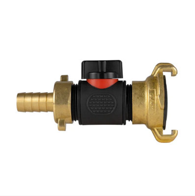 AP Supplies 13mm Brass Barb With In-Line Bspm Valve And Geka Type Connector from B&Q