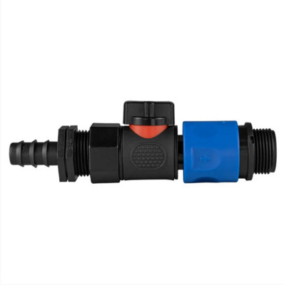 AP Supplies 16mm Barbed Straight With Bspf-Quick Connect Valve & Hose Connector 3/4 Bspm from B&Q