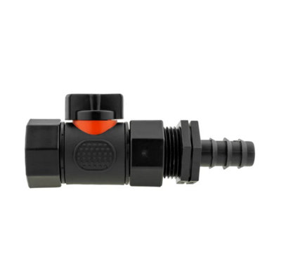 AP Supplies 16mm Barbed Straight With In-Line Bspf Threaded Valve from B&Q