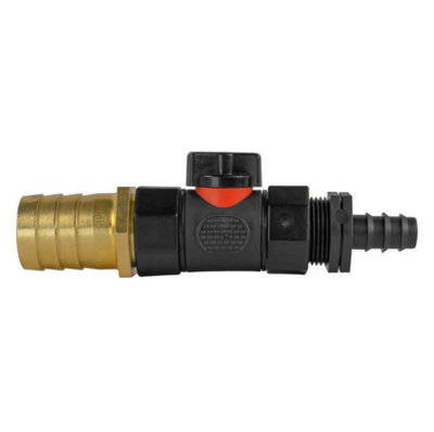 AP Supplies 16mm Barbed Straight With In-Line Bspf Valve And 25mm Brass Barb from B&Q