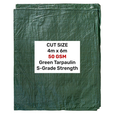 AP Supplies Green S-Grade Tarpaulin 4M X 6M from B&Q
