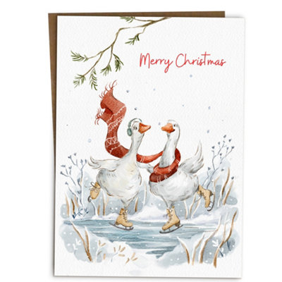 B&Q -  Merry Christmas Card Cute Xmas Ducks For ParentsMumDadWifeHusbandBoyfriendGirlfriendPartner