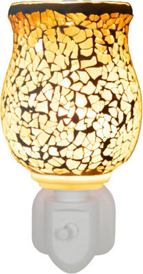 Aroma Haven Light S2 Crackle Rustic Electric Wax Oil Burner Mosaic Plug In Wax Melter Essential Oil Warmer