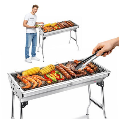 Home Harbour H 1 Large Foldable Stainless Steel Bbq Charcoal Grill Portable And Lightweight Barbecue For Outdoor Picnics from B&Q