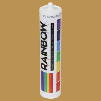 B&Q -  Rainbow Ral 1011 Brown Beige Coloured Silicone Sealant  300Ml Durable & Anti-Mould For KitchenBathroom & Showers
