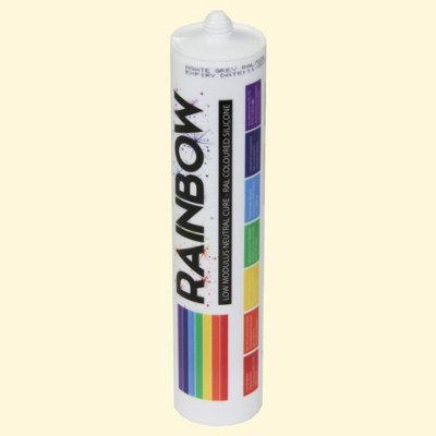 GreenBrokers Rainbow Ral 1013 Oyster White Coloured Silicone Sealant  300Ml Durable & Anti-Mould For KitchenBathroom & Showers from B&Q