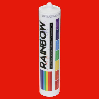 GreenBrokers Rainbow Ral 3020 Traffic Red Coloured Silicone Sealant  300Ml Durable & Anti-Mould For KitchenBathroom & Showers from B&Q