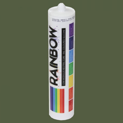 B&Q -  Rainbow Ral 6003 Olive Green Coloured Silicone Sealant  300Ml Durable & Anti-Mould For KitchenBathroom & Showers