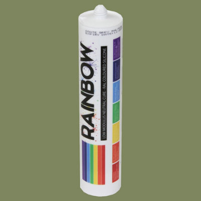 Brokers Rainbow Ral 6013 Reed Coloured Silicone Sealant 300Ml Durable & Anti-Mould For Kitchen, Bathroom & Showers Green