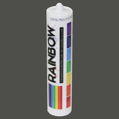 Greenbrokers Grey Rainbow Ral 7022 Umber Coloured Silicone Sealant Durable & Anti-Mould For Kitchen, Bathroom & Showers 300Ml