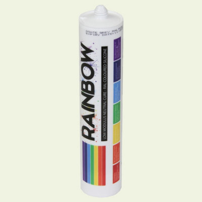B&Q -  Rainbow Ral 9002 Grey White Coloured Silicone Sealant  300Ml Durable & Anti-Mould For KitchenBathroom & Showers