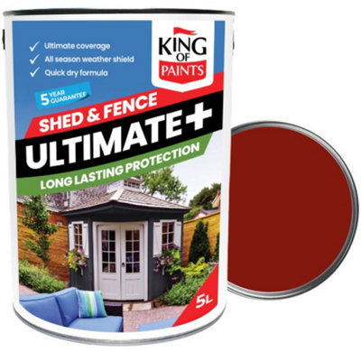 Red Cedar Shed & Fence Paint King Of Paints 5 Litres from B&Q