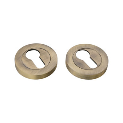 Spira Brass Euro Profile Escutcheon Matt Antique