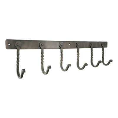B&Q -  Iron Coat Hook Twisted 6 LegPewter