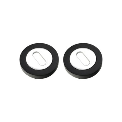 B&Q -  Oval Standard Escutcheon Black/chrome