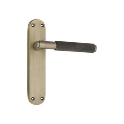 Spira Brass Connaught Knurled Lever On Backplate Latch Matt Antique from B&Q