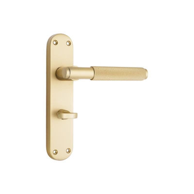 B&Q -  Connaught Knurled Lever On Backplate Privacy Satin Brass