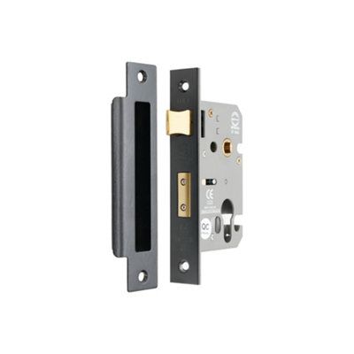 B&Q -  3" Ce Euro Profile Mortice Sash LockMatt Black