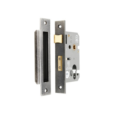 B&Q -  3" Ce Euro Profile Mortice Sash LockPewter