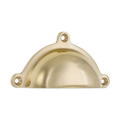 B&Q -  Cottage Drawer Cup Pull Polished Brass