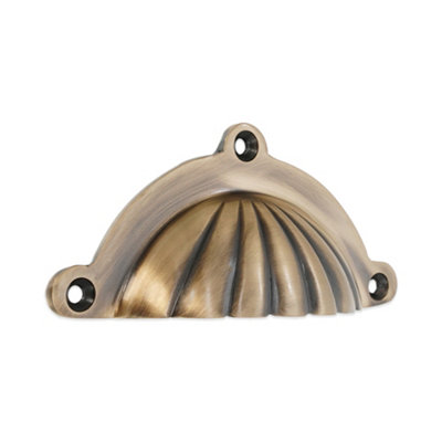 B&Q -  Shell Drawer Cup Pull Antique Brass