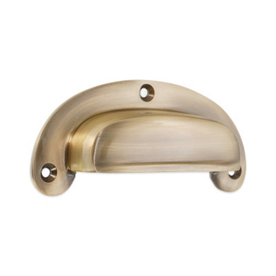 Spira Brass Traditional Drawer Cup Pull Antique Brass from B&Q
