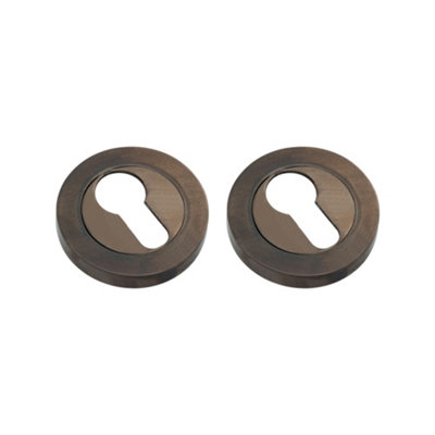 Spira Brass Euro Profile Escutcheon Antique from B&Q