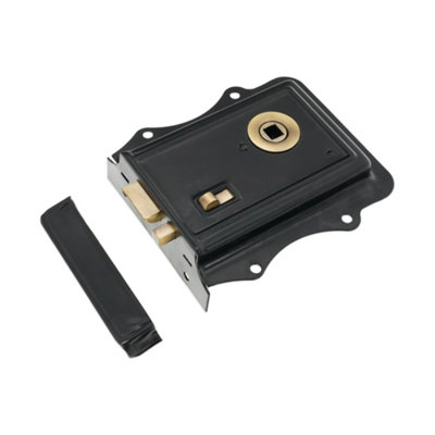 B&Q -  Iron Rim Lock OldeBlack Antique