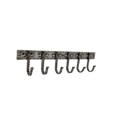 B&Q -  Iron Coat Hook Dotted 6 LegPewter