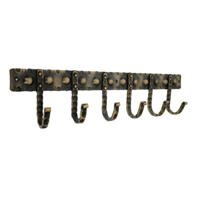 B&Q -  Iron Coat Hook Dotted 6 LegAntique