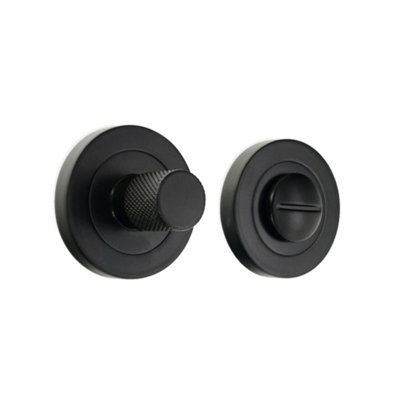 B&Q -  Connaught Knurled Turn & Release Matt Black