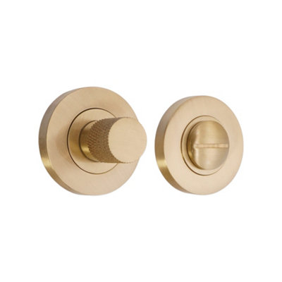B&Q -  Jewel Knurlmond Thumb Turn & Release Satin Brass