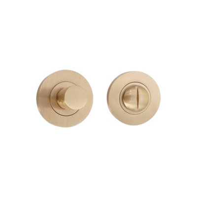 B&Q -  Hammered Knurlmond Thumb Turn & Release Satin Brass