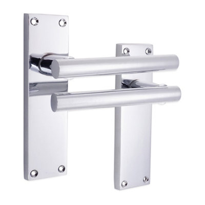 B&Q -  Jura Lever On Backplate Latch Polished Chrome