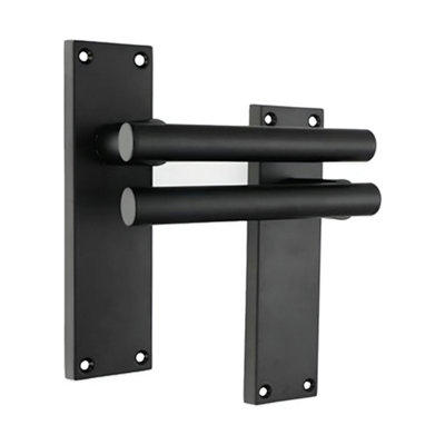B&Q -  Jura Lever On Backplate Latch Matt Black