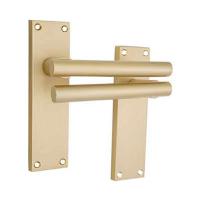Spira Brass Jura Lever On Backplate Latch Satin Brass